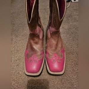 Pink and Brown Women's Western Boots